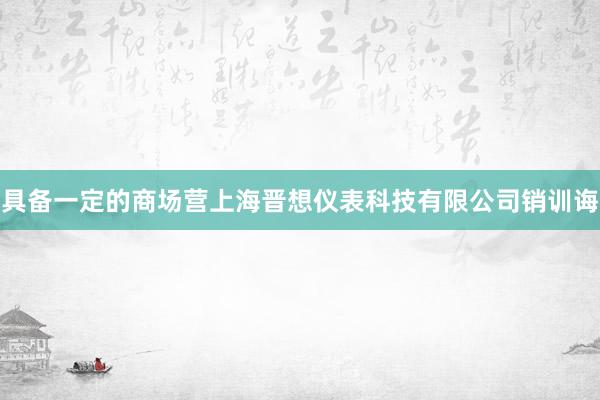 具备一定的商场营上海晋想仪表科技有限公司销训诲